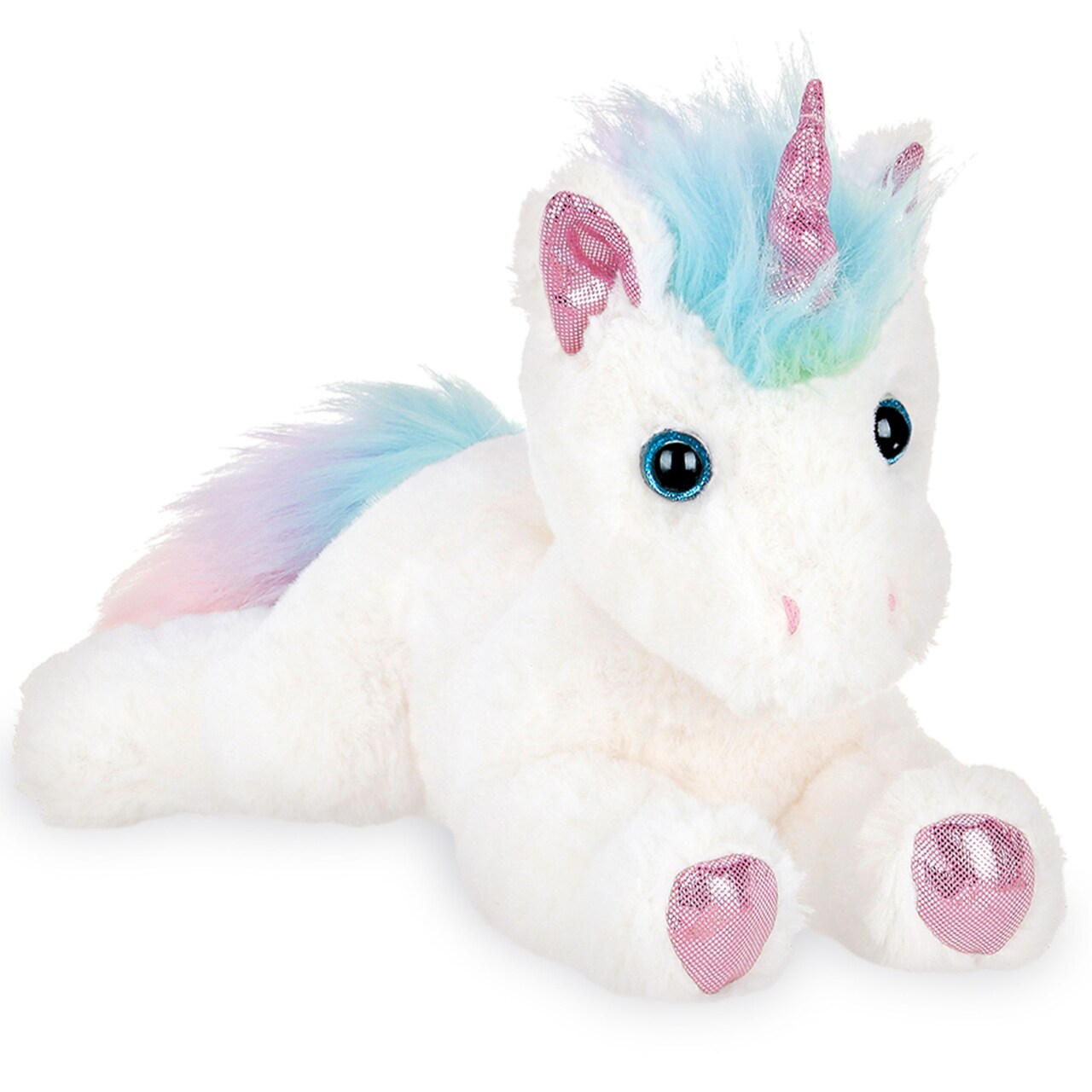Bearington Rainbow Shimmers Unicorn Stuffed Animal - 10" Fluffy and Cuddly White Stuffed Unicorn Plush with Soft Plush Fur for Play and Cuddles - Adorable Rainbow Stuffy Gift for Toddlers and Kids
